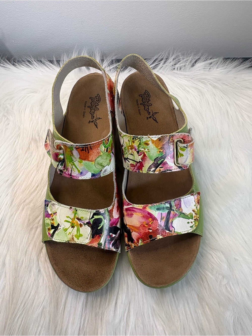 (77)Floral Adjustable Women’s Slingback Sandals in Multi-Color
